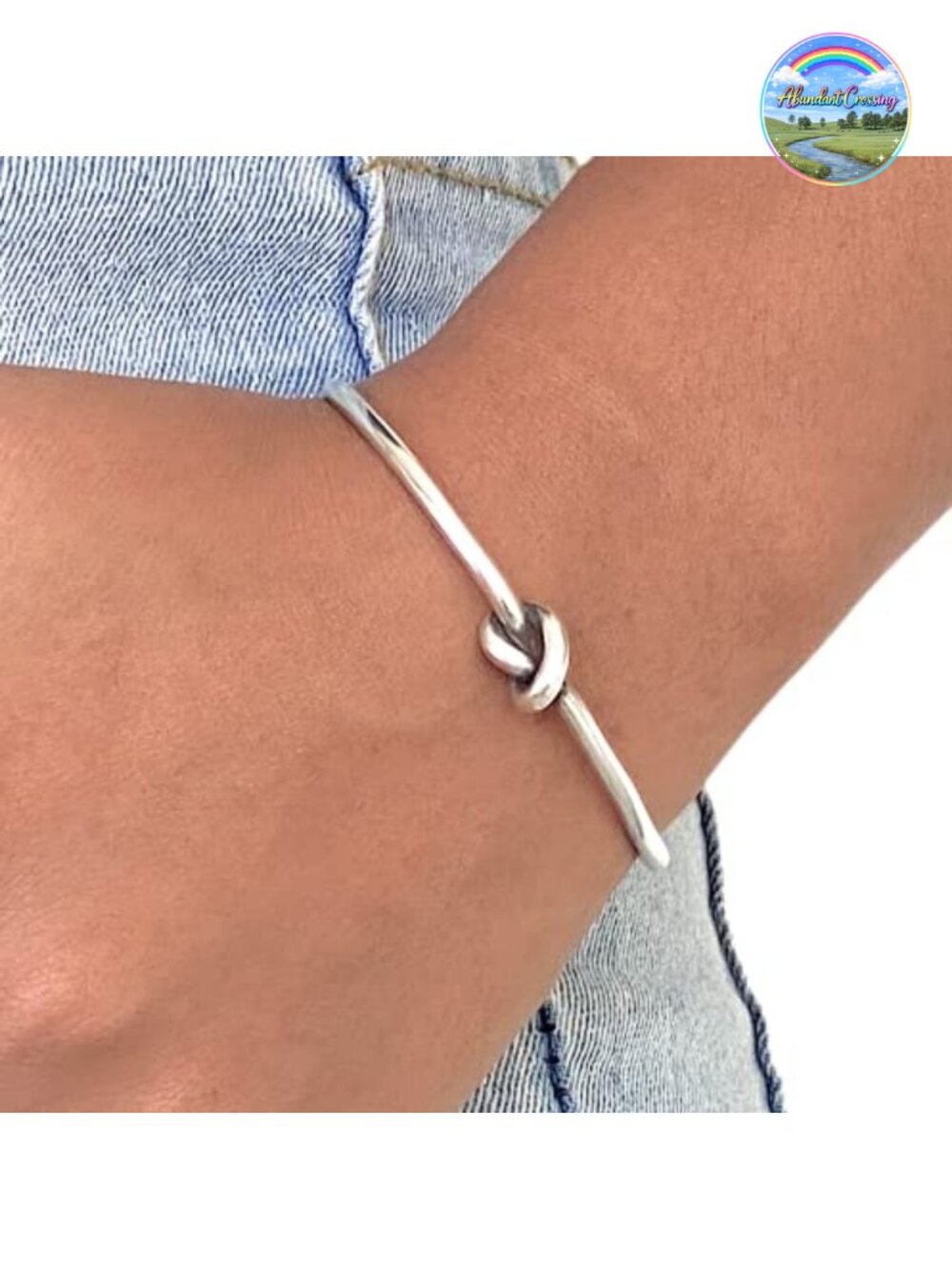Handmade Sterling Silver Knot Cuff Bracelet Minimalist Adjustable